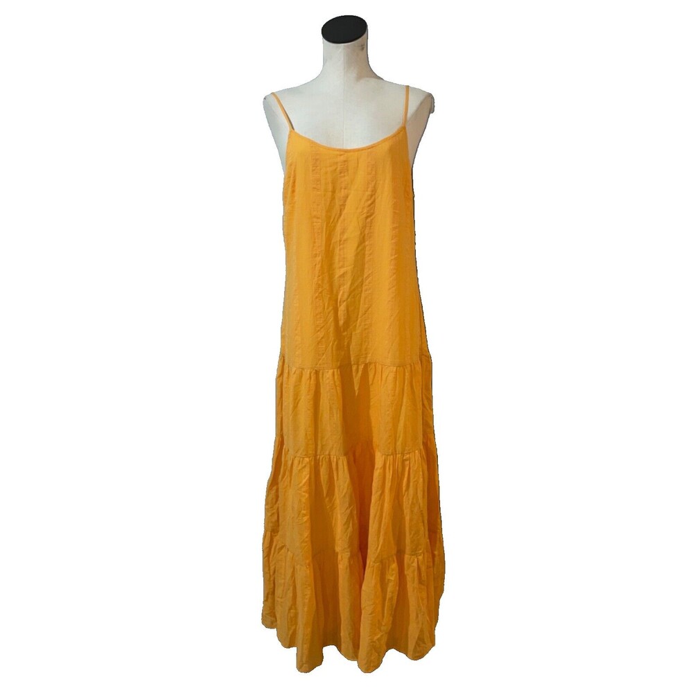 IORANE Women's Floor Length Maxi Dress size 40/M Tiered A-Line Cotton Boho